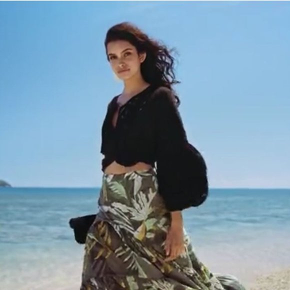 WITCHERY Tropical Island Green Tiered Midi Skirt - Picture 5 of 8